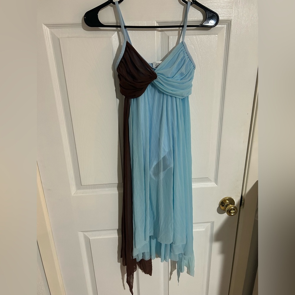 Body Wrappers Dance Lyrical Camisole Dress Brown Blue Size Medium